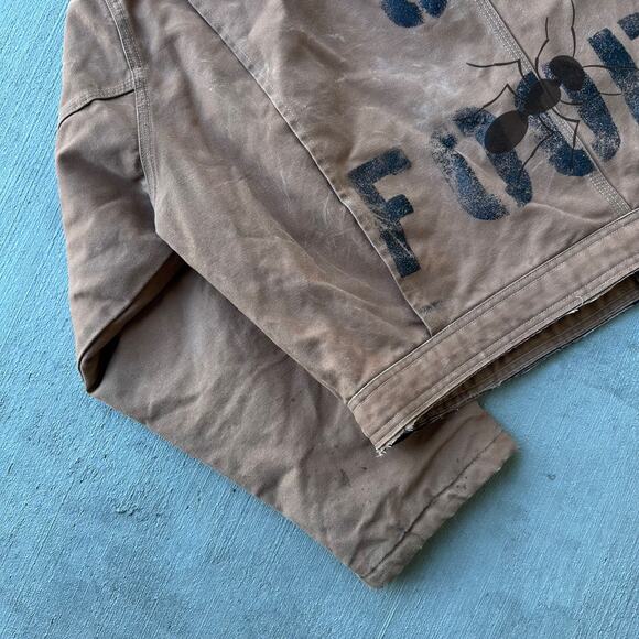 Vintage Y2K brown cropped Detroit style work wear jacket - Picture 7 of 8